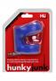 Hunkyjunk Connect Silicone Ball Tugger Cock Ring - Blue